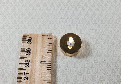 Miniature Anywhere Battery Light on Gold Metal Base Bright White On/Off Switch