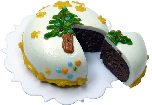 Dollhouse Christmas Tree Cut Cake 1:12 Scale Miniature Dessert Food Bakery