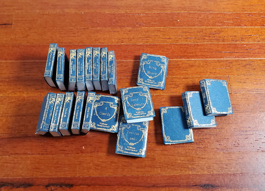 Dollhouse Book Set x20 William Shakespeare 1:12 Scale Miniatures (blank inside)