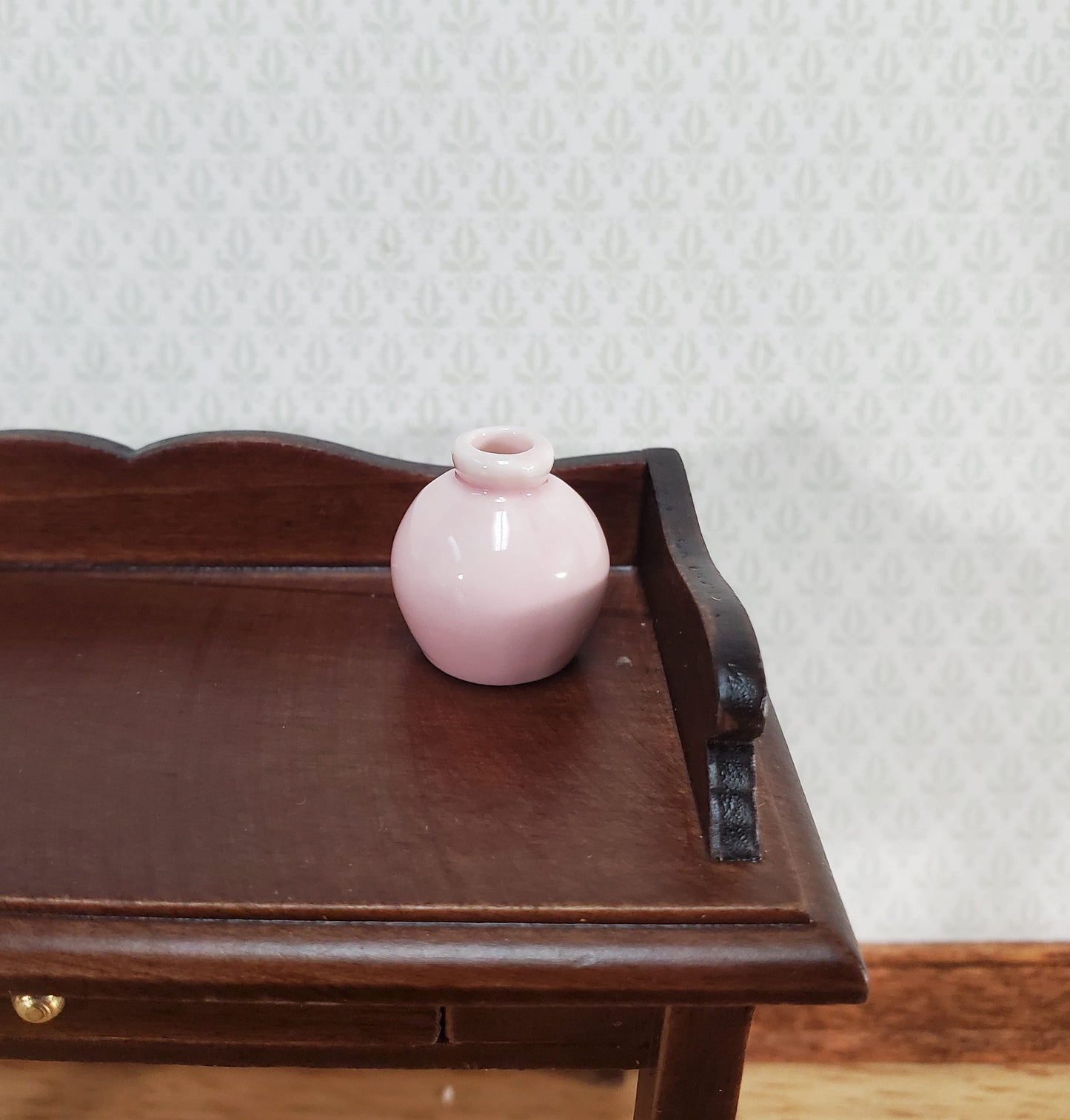 Dollhouse Small Vase or Jug Pink Ceramic for Flowers or Decoration 1:12 Scale Miniature