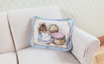 Dollhouse Pillow Mrs Tittlemouse Beatrix Potter Handmade 1:12 Scale Miniature