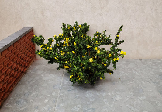 Dollhouse Rose Bush Yellow Large Flowering Shrub 1:12 Scale Miniature