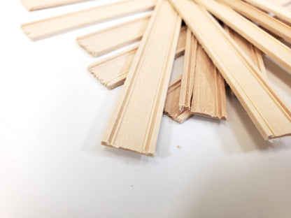 Dollhouse Window Casing 6" Trim x12 Pieces 1/2" Wide Basswood