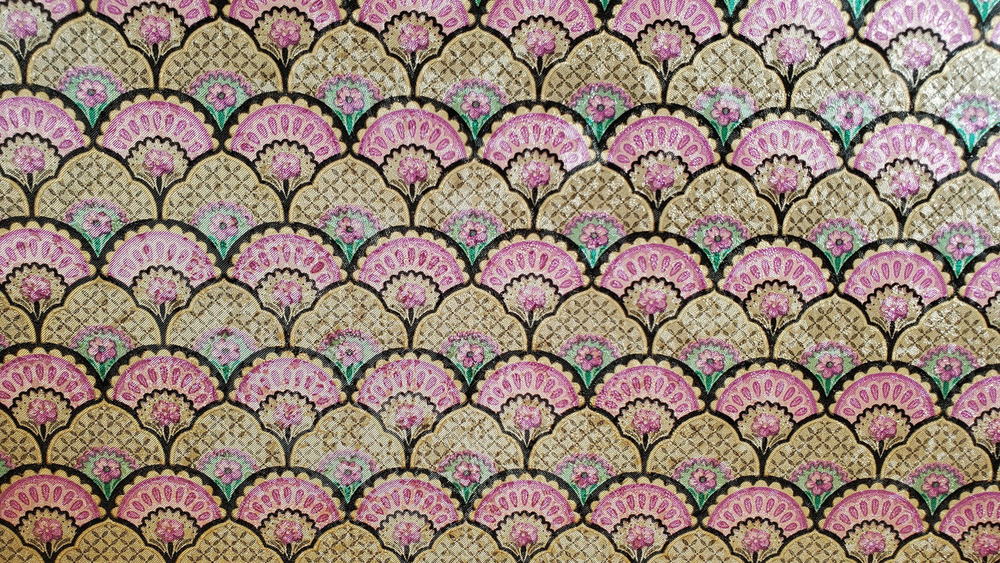 Dollhouse Wallpaper Art Deco Mauve Fan Medallion 3 Sheets 1:12 Scale Miniature