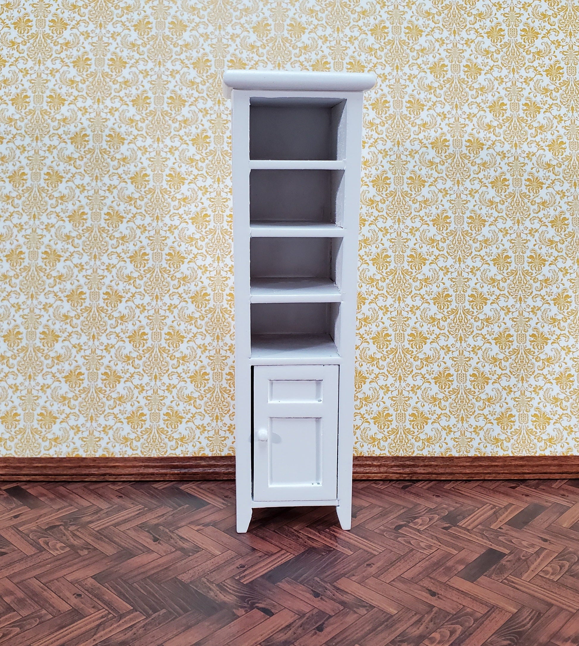 Dollhouse Cabinet for Bathroom Bedroom Kitchen Tall Narrow 1:12 Scale Miniature Furniture