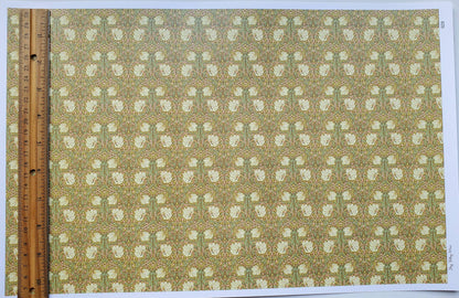 Dollhouse Wallpaper William Morris Art Nouveau Pimpernel Brown Floral 1:12 Scale Itsy Bitsy
