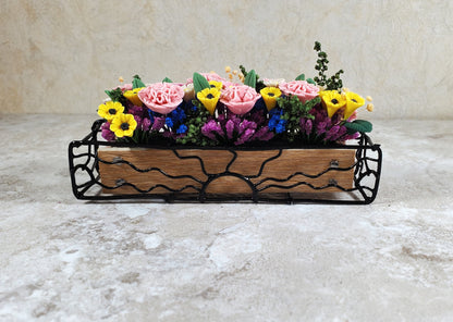 Dollhouse Metal Sunrise Window Box Black Empty 1:12 Scale Miniature