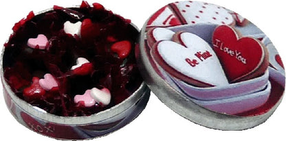 Dollhouse Heart Chocolates in Round Heart Tin 1:12 Scale Miniature Kitchen