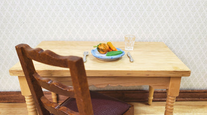 Dollhouse Plate of Veggies Squash Carrots Beans 1:12 Scale Miniature Food