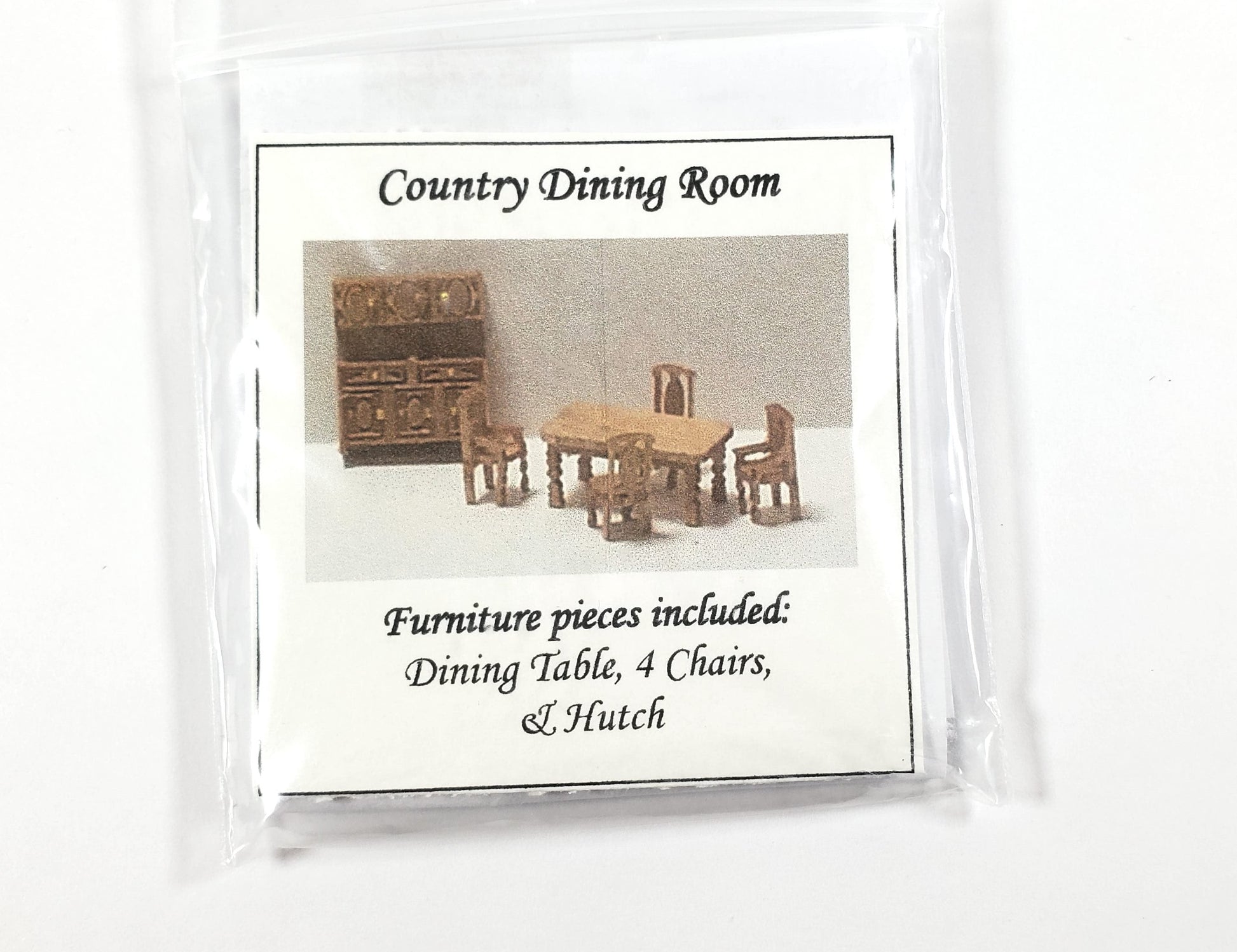 Dollhouse 1:144 Scale Furniture KIT DIY Country Dining Room Miniature Set Table