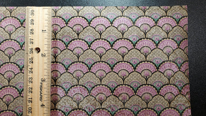 Dollhouse Wallpaper Art Deco Mauve Fan Medallion 3 Sheets 1:12 Scale Miniature