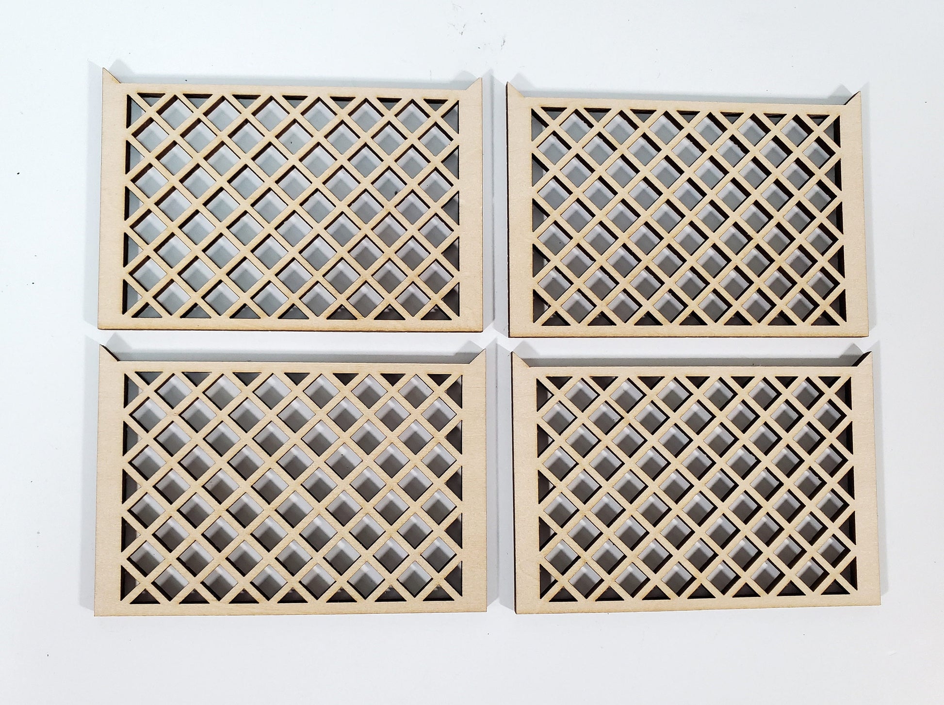 Miniature Wood Fence Lattice 4 Pieces Model Building Dollhouse Fairy Garden