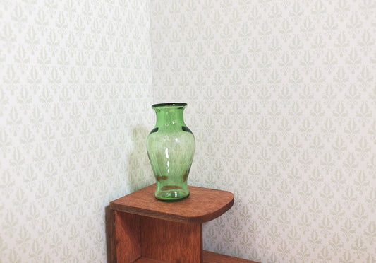 Dollhouse Green Glass Classic Pedestal Vase 1:12 Scale Miniature Decor Flowers