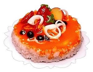 Dollhouse Tart Orange Fruit Topped Cheesecake 1:12 Scale Miniature Food Bakery