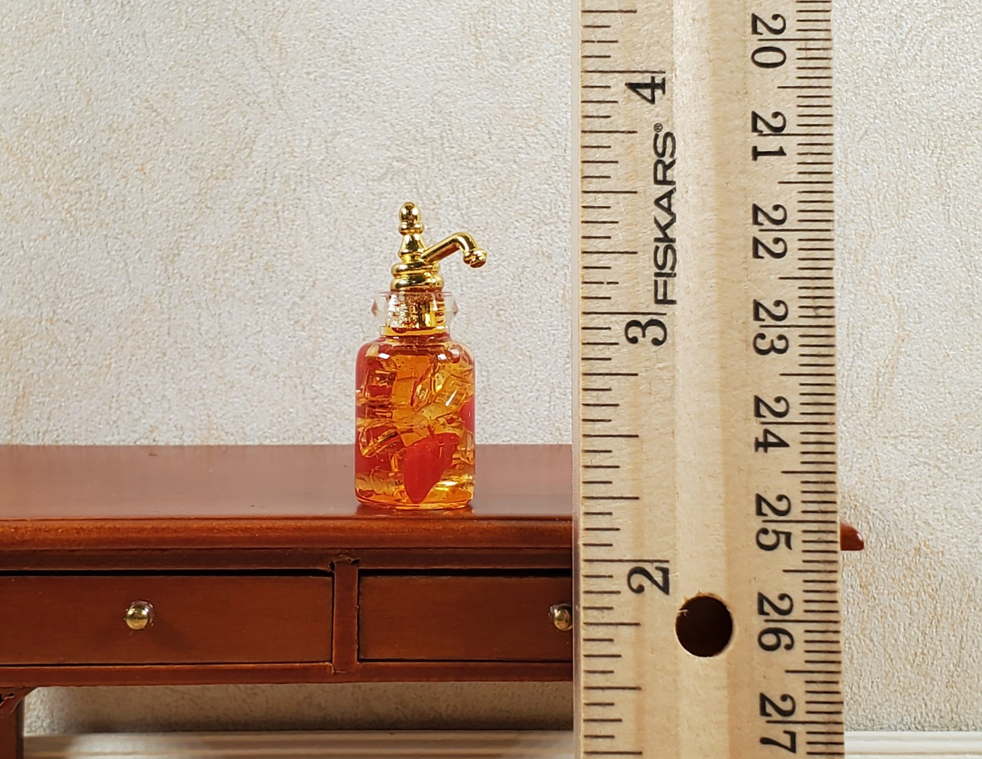 Dollhouse Flavored Syrup Pump Orange Red 1:12 Scale Kitchen Food