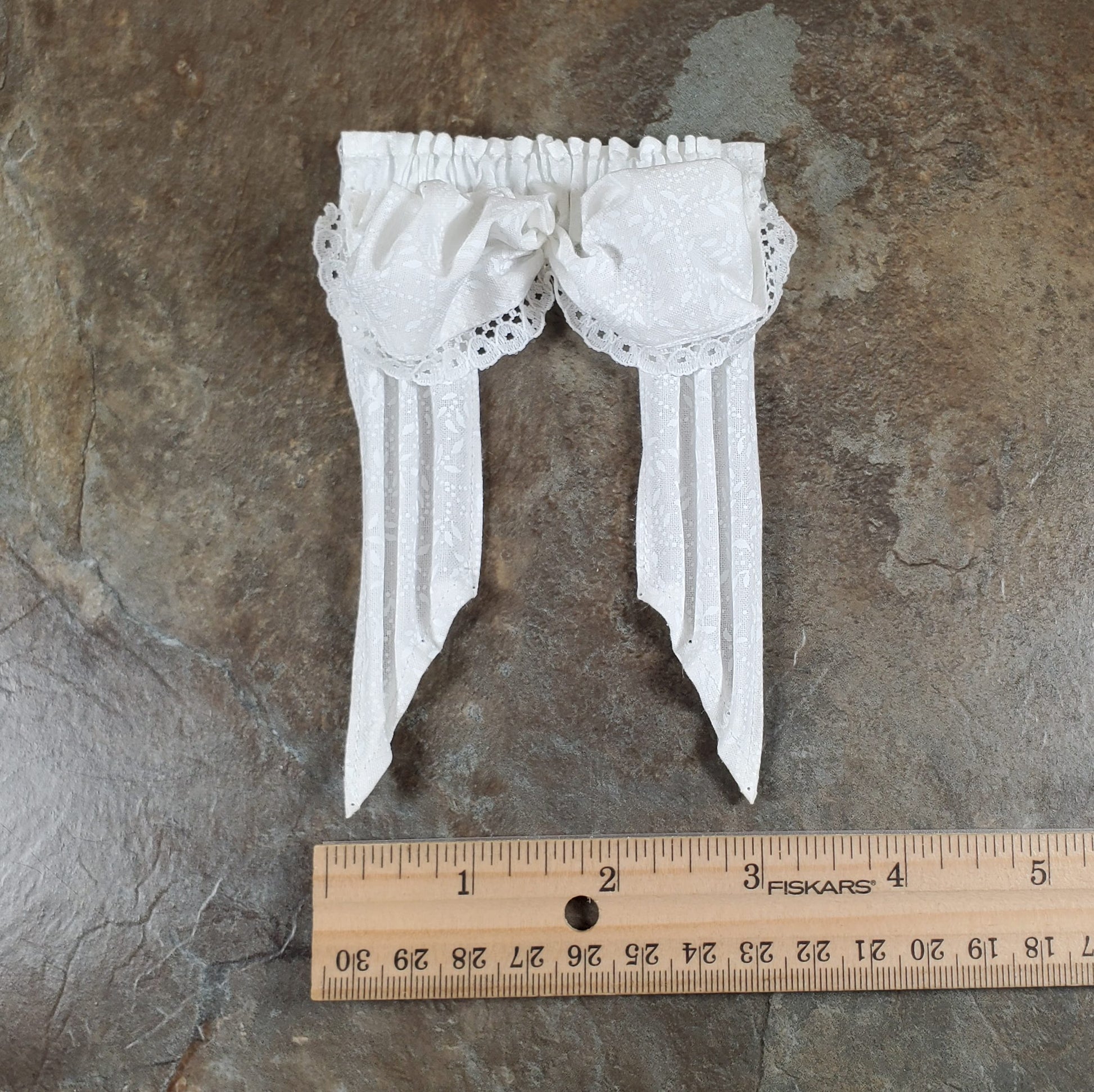 Dollhouse Curtains Balloon Valance White 1:12 Scale Handmade Miniatures