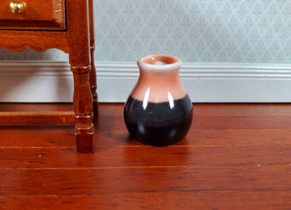 Dollhouse Miniature Large Orange & Black Floor Vase 1:12 Scale Miniature