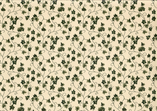 Dollhouse Wallpaper Climbing Ivy Beige 3 Sheets 1:12 Scale Miniature
