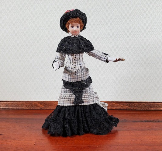 Artisan Dollhouse Doll Victorian Lady 1:12 Scale Vintage OOAK Porcelain