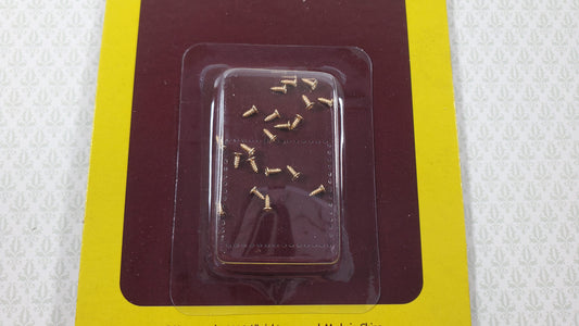 Tiny Brass Screws 20 pc for Dollhouse Miniatures 5/32" long Philips Head HW1106