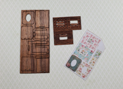 Dollhouse Picture Frame Kit A DIY 1:12 Scale Miniature Cut from Walnut