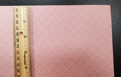 Dollhouse Wallpaper Dusty Rose Scalloped Fan 3 Sheets 1:12 Scale Miniature