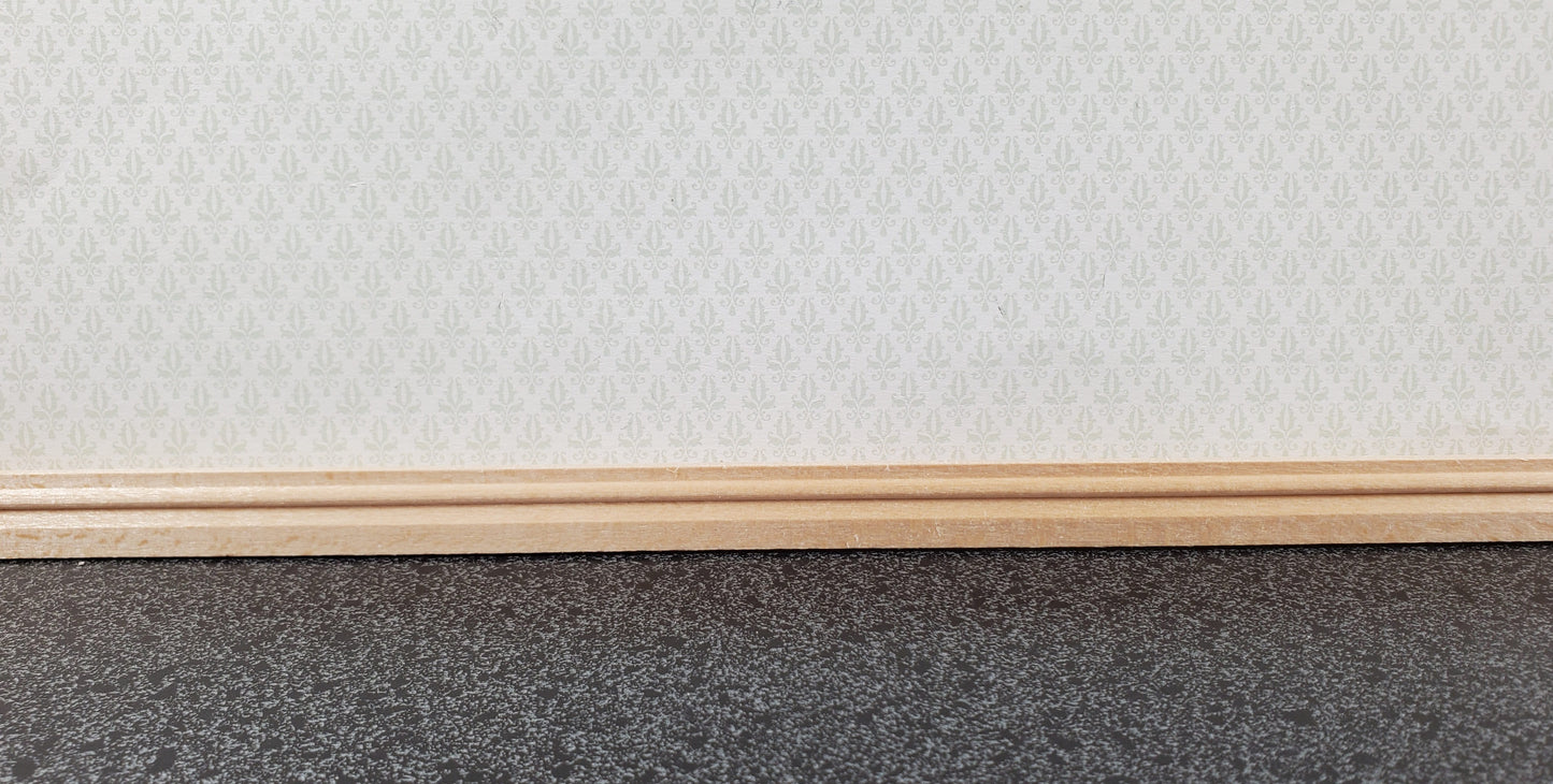 Dollhouse Baseboard 5 Pieces Trim Molding 12mm x 45cm long 1:12 Scale Skirting