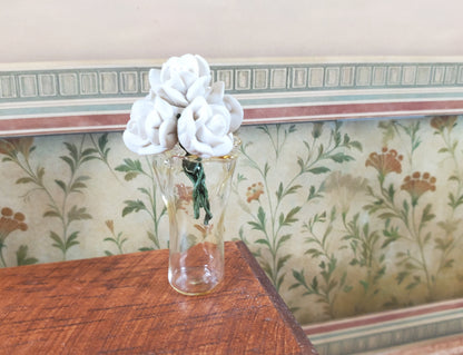 Dollhouse Glass Ruffled Vase Clear 1:12 Scale Miniature Decoration