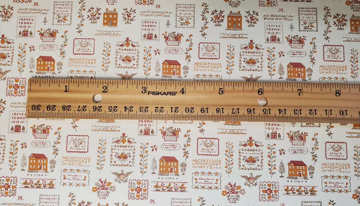 Dollhouse Kitchen Wallpaper 3pcs Sampler Rust Federal Colonial Style 1:12 Scale