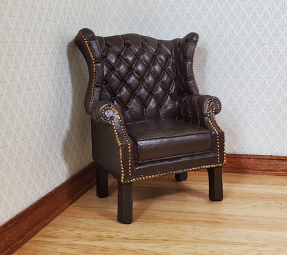 Dollhouse Chair Tufted Chippendale Resin Faux Leather 1:12 Scale by Reutter