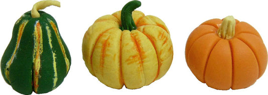 Dollhouse Set of 3 Gourds Orange & Green 1:12 Scale Miniature Food Kitchen Fall