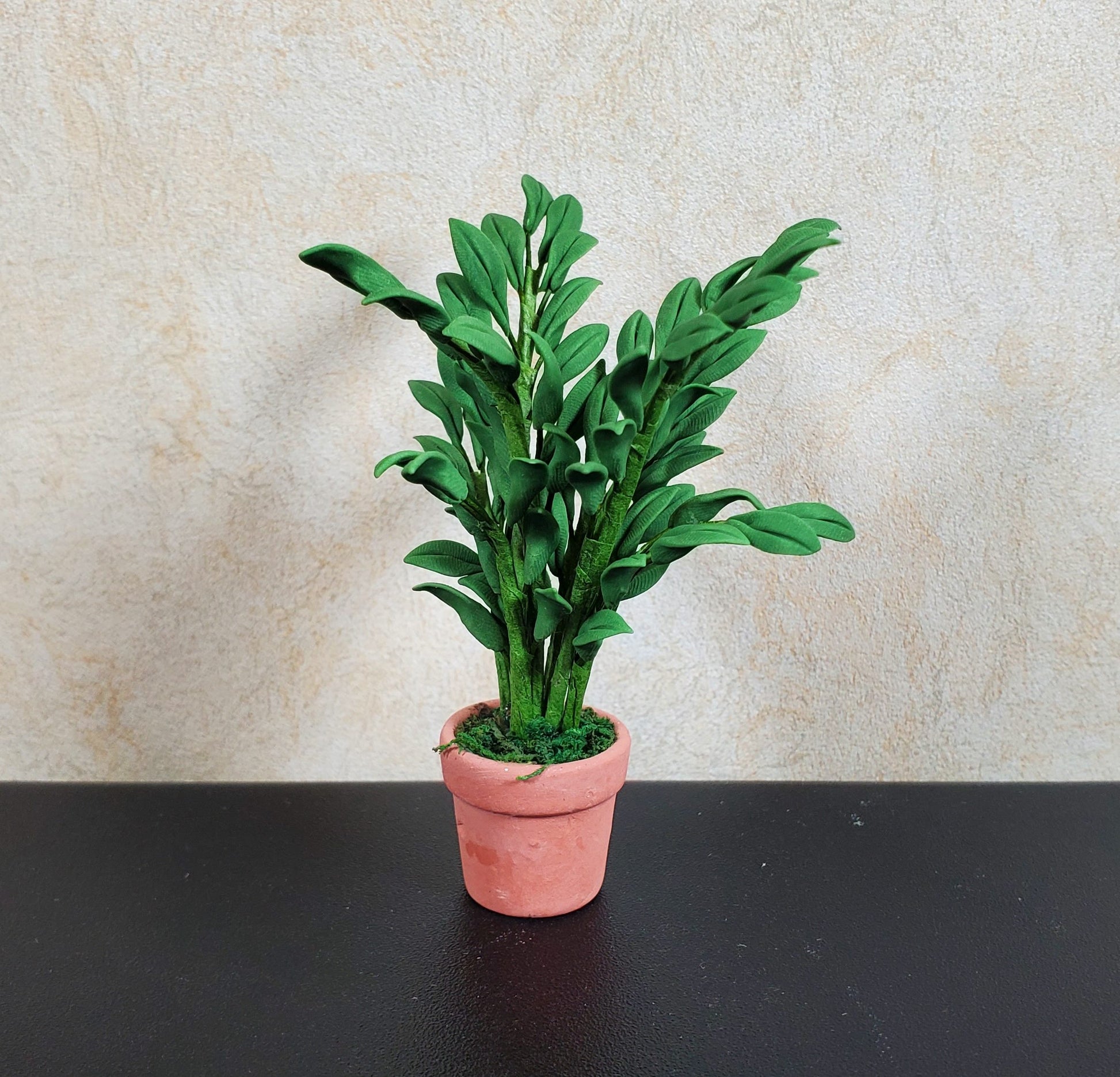 Dollhouse Potted Small Leaf Palm in a Terra Cotta Pot 1:12 Scale Miniature