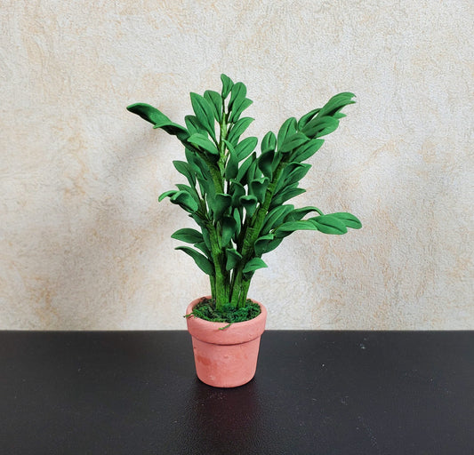 Dollhouse Potted Small Leaf Palm in a Terra Cotta Pot 1:12 Scale Miniature