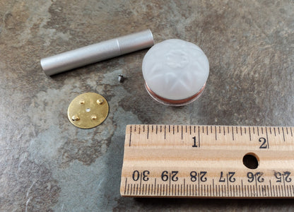 Dollhouse Frosted Ceiling Light Round Copper Wand Battery 1:12 Scale Miniature
