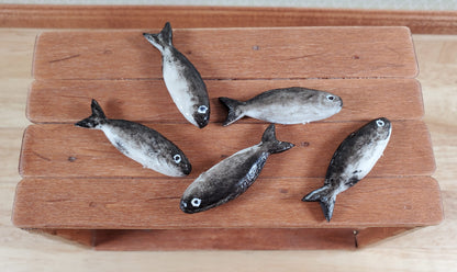Miniature Fish Set of 5 for Dollhouse Seafood Grocer Grocery Store 1 3/8"