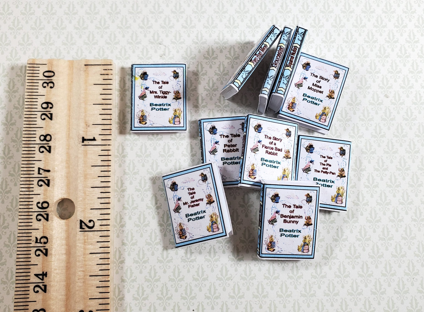 Dollhouse Book Set of 10 Beatrix Potter 1:12 Scale (blank inside) Handmade