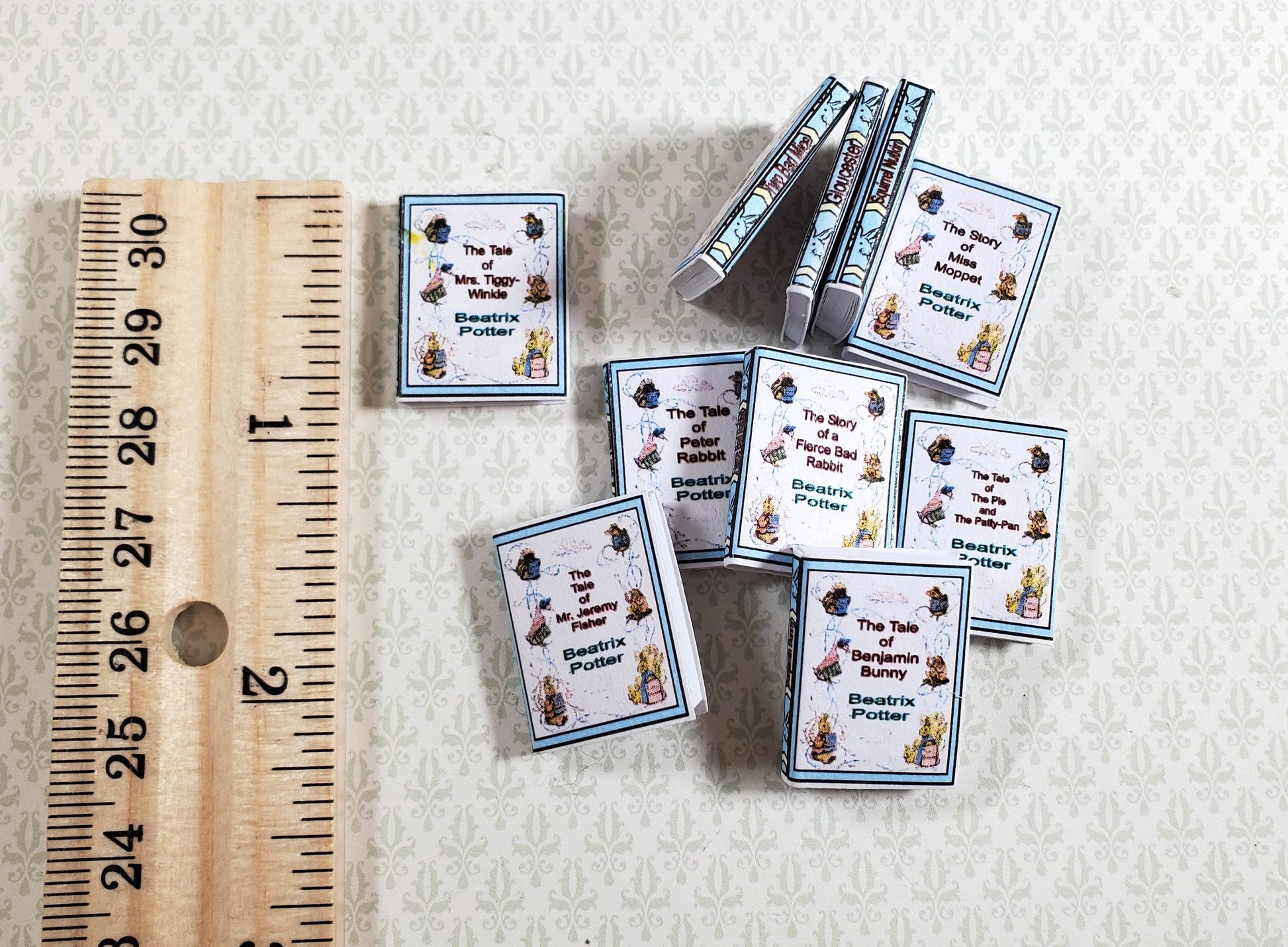 Dollhouse Book Set of 10 Beatrix Potter 1:12 Scale (blank inside) Handmade