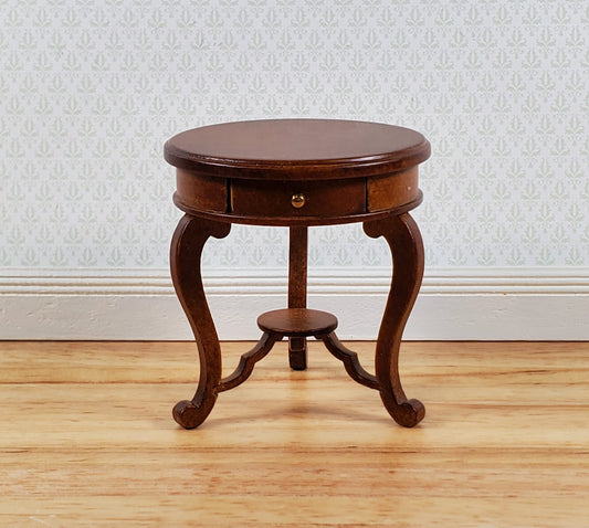 JBM Miniature Side Table Round Victorian Style 1:12 Scale Dollhouse Furniture