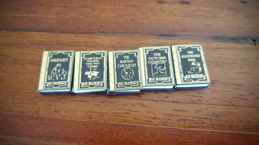 Dollhouse Miniature Book Set x5 Ray Bradbury 1:12 Scale (blank inside)