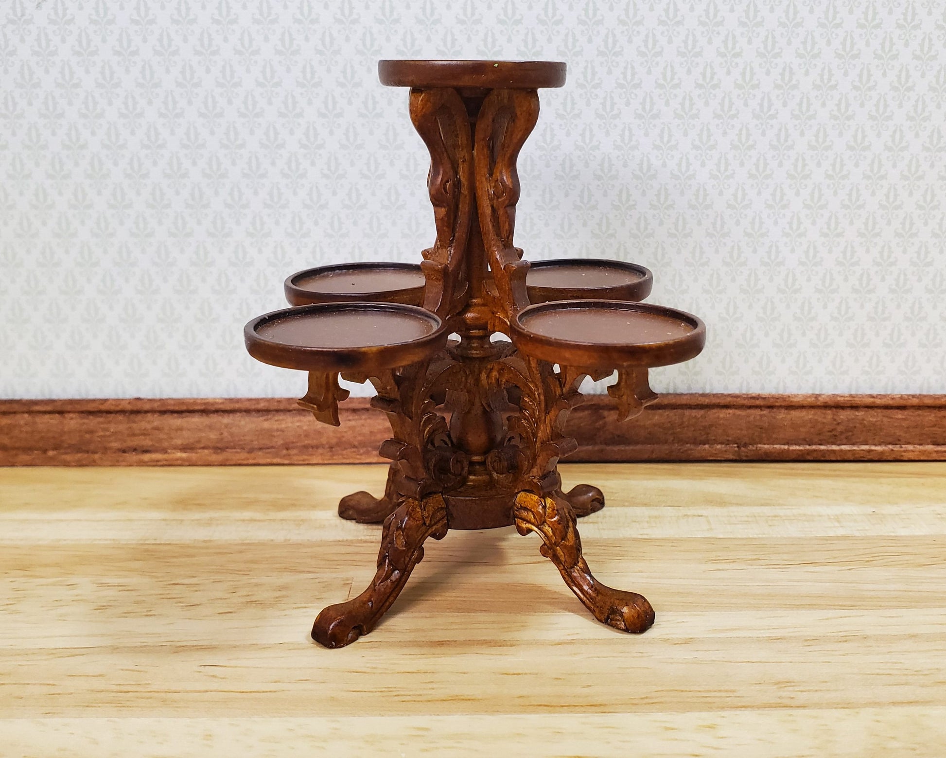 JBM Dollhouse Plant Stand 5 Tier Victorian Style 1:12 Scale Miniature