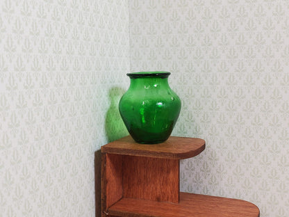 Dollhouse Large Green Glass Vase 1:12 Scale Miniature Decoration Flowers