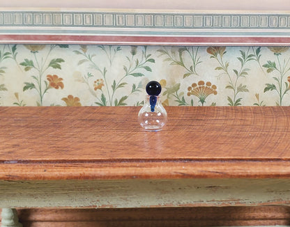 Dollhouse Small Round Bottom Jar with Cobalt Blue Stopper 1:12 Scale Miniature
