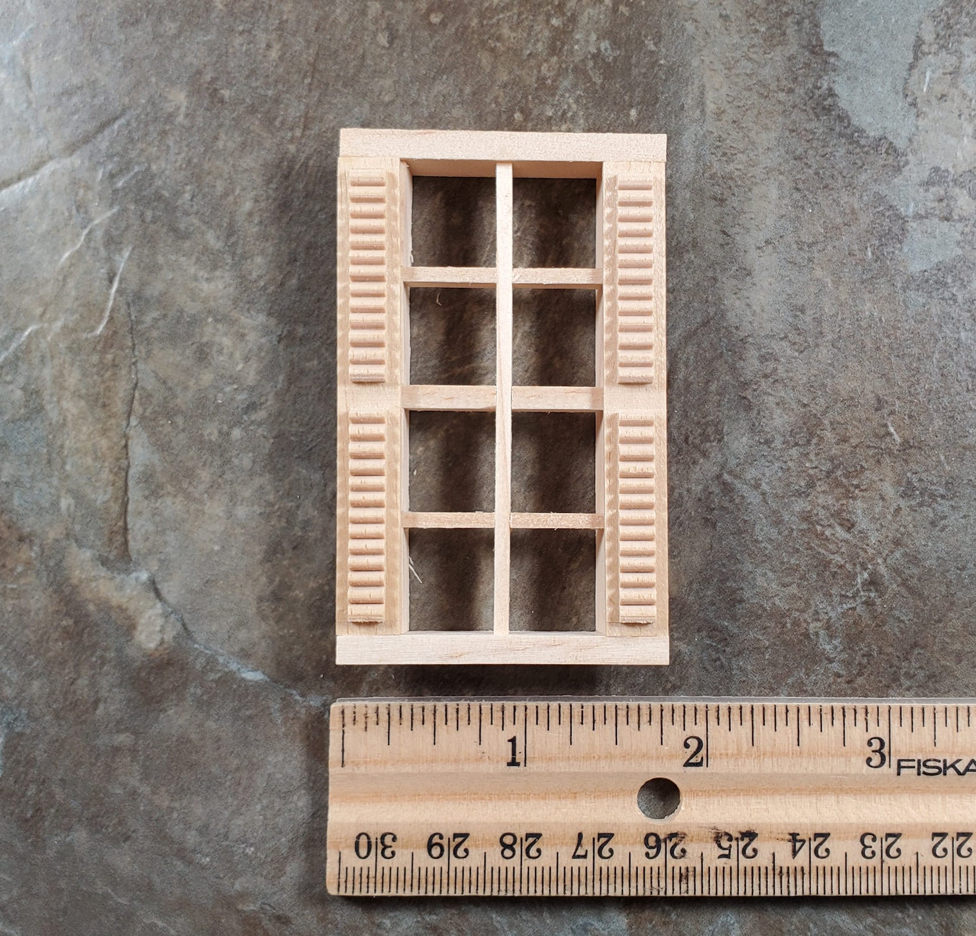 Dollhouse HALF SCALE 1:24 8 Light Window with Shutters HWH5003