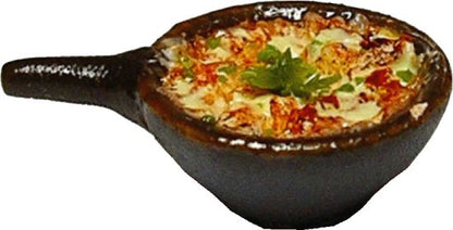 Dollhouse French Onion Soup in a Brown Pot1:12 Scale Miniature Food Kitchen