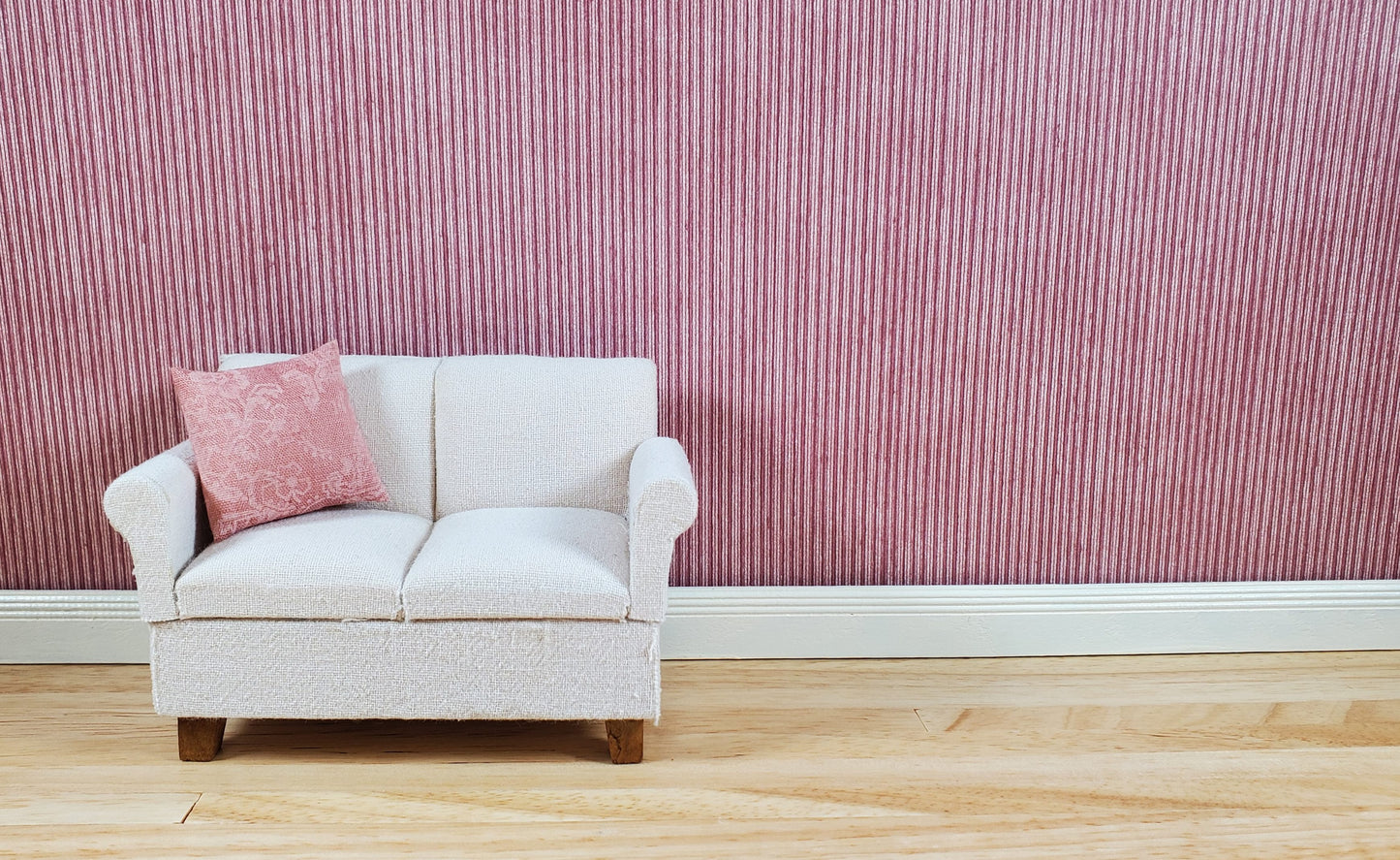 Dollhouse Wallpaper Deep Burgundy Stripe 3 Sheets 1:12 Scale Miniature