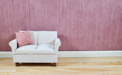 Dollhouse Wallpaper Deep Burgundy Stripe 3 Sheets 1:12 Scale Miniature