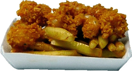 Dollhouse Fried Shrimp with French Fries 1:12 Scale Miniature Food