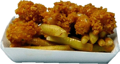Dollhouse Fried Shrimp with French Fries 1:12 Scale Miniature Food
