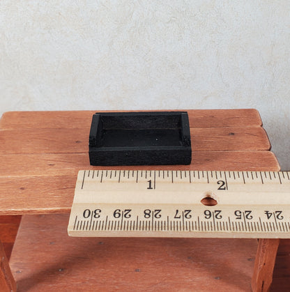 Dollhouse Small Crate Black Wood for Groceries Fruits Tools 1:12 Scale Miniature