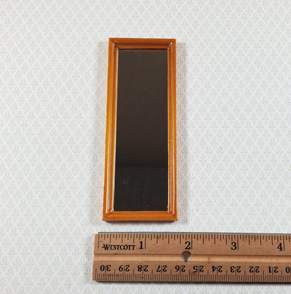 Dollhouse Mirror Full Length Dressing Wood Frame Modern 1:12 Scale Miniature Accessory